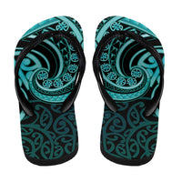 Turquoise New Zealand Mangopare Flip Flops Aotearoa Maori Koru Style - Polynesian Pride