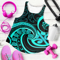 Turquoise New Zealand Mangopare Women Racerback Tank Aotearoa Maori Koru Style LT14