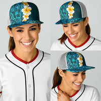 Turquosie Polynesia Baseball Net Cap Plumeria Tropical Leaves With Galaxy Polynesian Art LT14 - Polynesian Pride