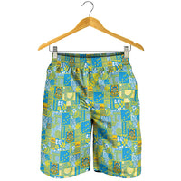 Tuvalu Manuia te Kilisimasi Shorts for Men Pacific Patchwork Xmas Vibes LT9 - Polynesian Pride