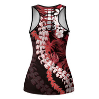 Ulaula Aloha Hawaii Lei Hollow Tank Top Tropical Flowers Elegant Vibe - Polynesian Pride
