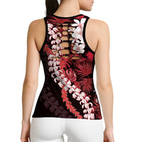Ulaula Aloha Hawaii Lei Hollow Tank Top Tropical Flowers Elegant Vibe - Polynesian Pride