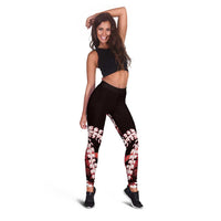 Ulaula Aloha Hawaii Lei Leggings Tropical Flowers Elegant Vibe - Polynesian Pride