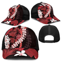 Ulaula Aloha Hawaii Lei Mesh Trucker Cap Tropical Flowers Elegant Vibe - Polynesian Pride