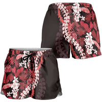 Ulaula Aloha Hawaii Lei Shorts for Women Tropical Flowers Elegant Vibe - Polynesian Pride
