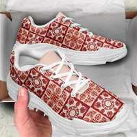 Ulaula Palaka Quilt Hawaii Chunky Sneakers Hawaiian Tropical Monstera Sea Turtle