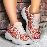 Ulaula Palaka Quilt Hawaii Chunky Sneakers Hawaiian Tropical Monstera Sea Turtle