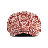 Ulaula Palaka Quilt Hawaii Jeff Hat Hawaiian Tropical Monstera Sea Turtle LT14 Red - Polynesian Pride