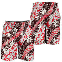 Uteute Tahiti Tiare Monstera Shorts for Men Polynesian Pattern Curve Style LT01 - Polynesian Pride