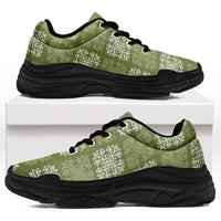 Vesuvian Green Palaka Quilt Hawaii Chunky Sneakers Traditional Hawaii-plaid Pattern - Polynesian Pride