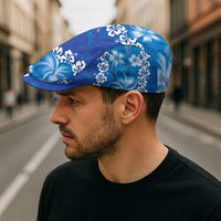 Vintage Blue Polynesia Jeff Hat Plumeria With Hibiscus Tropical Vibes - Polynesian Pride