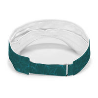 Vintage Dark Cyan Polynesia Sun Visor Cap Plumeria With Hibiscus Tropical Vibes LT14 - Polynesian Pride