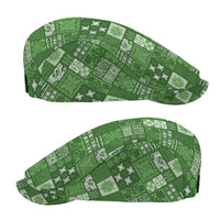 Vintage Hawaiian Quilting Patterns Jeff Hat Green Style Tribal Fabric Patchwork - Polynesian Pride