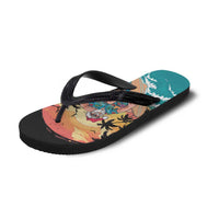 Vintage Santa Claus Surfing Summer Flip Flops Mele Kalikimaka i Iulai! LT9 - Polynesian Pride