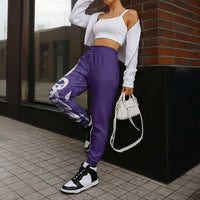 Violet Green Maori Jogger Pants Koru Kowhaiwhai