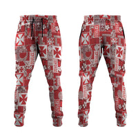 Wallis Et Futuna Kilisimasi Fiefia Jogger Pants Pacific Patchwork Xmas Vibes LT9 Red - Polynesian Pride