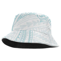 White Sunday Lotu Tamaiti Bucket Hat Polynesian Wave Pastel Cyan LT9 One Size Cyan - Polynesian Pride
