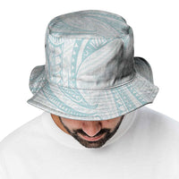 White Sunday Lotu Tamaiti Bucket Hat Polynesian Wave Pastel Cyan LT9 - Polynesian Pride