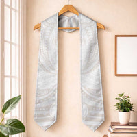 White Sunday Lotu Tamaiti Graduation Stole Polynesian Wave Pastel Nude - Polynesian Pride