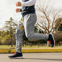 White Tropical Plumeria With Galaxy Polynesian Art Jogger Pants - Polynesian Pride