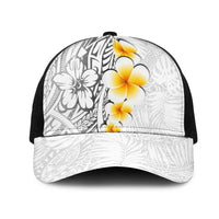 White Tropical Plumeria With Galaxy Polynesian Art Mesh Trucker Cap - Polynesian Pride