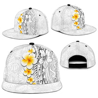 White Tropical Plumeria With Galaxy Polynesian Art Snapback Cap - Polynesian Pride