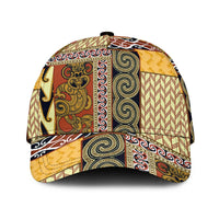 Yellow Aotearoa Kowhaiwhai Pattern Classic Cap NZ Maori Quilt Style LT14 Universal Fit Yellow - Polynesian Pride