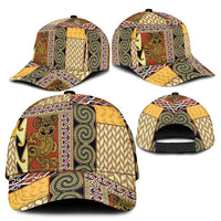 Yellow Aotearoa Kowhaiwhai Pattern Classic Cap NZ Maori Quilt Style LT14 - Polynesian Pride