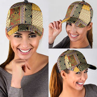 Yellow Aotearoa Kowhaiwhai Pattern Classic Cap NZ Maori Quilt Style LT14 - Polynesian Pride
