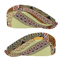 Yellow Aotearoa Kowhaiwhai Pattern Jeff Hat NZ Maori Quilt Style - Polynesian Pride