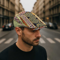 Yellow Aotearoa Kowhaiwhai Pattern Jeff Hat NZ Maori Quilt Style - Polynesian Pride