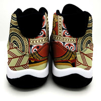 Yellow Aotearoa Kowhaiwhai Pattern Sneakers J11 NZ Maori Quilt Style - Polynesian Pride