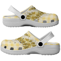 Yellow Hawaii Palaka Clogs Shoes Hawaiian Honohono Lei LT05 - Polynesian Pride