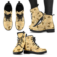 Yellow Palaka Hawaii Cowboy Leather Boots Puakenikeni Lei Paniolo Papale Seamless Vibes LT14 - Polynesian Pride
