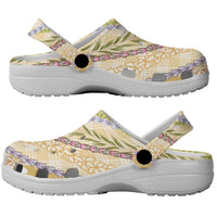Yellow Palaka Hawaii Leis Clogs Shoes Hawaiian-plaid Elegant Tropical Vibes LT14 - Polynesian Pride