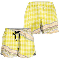 Yellow Palaka Hawaii Leis Elegant Vibes Shorts for Women