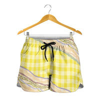 Yellow Palaka Hawaii Leis Elegant Vibes Shorts for Women