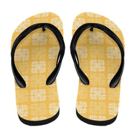 Yellow Palaka Quilt Hawaii Flip Flops Traditional Hawaii-plaid Pattern - Polynesian Pride