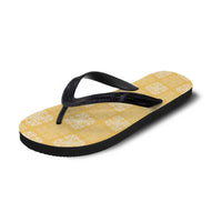 Yellow Palaka Quilt Hawaii Flip Flops Traditional Hawaii-plaid Pattern - Polynesian Pride