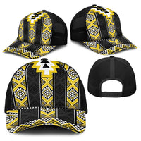 Yellow Taniko Aotearoa Baseball Net Cap Niho Taniwha Mix Poutama LT14 - Polynesian Pride