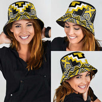 Yellow Taniko Aotearoa Bucket Hat Niho Taniwha Mix Poutama LT14 - Polynesian Pride