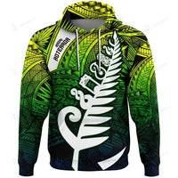 Custom New Zealand Maori Pullover Hoodie, Maori Symbols Rasta Unisex Rasta - Polynesian Pride