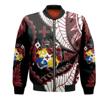 Tonga Emancipation Day Bomber Jacket Kupesi Pattern No.1 Black LT9 Unisex - Polynesian Pride