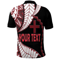 Custom Tonga Emancipation Day Polo Shirt Kupesi Pattern No.1 Black LT9 - Polynesian Pride