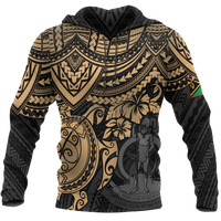 Vanuatu Polynesian Hoodie Gold Turtle Unisex GOLD - Polynesian Pride
