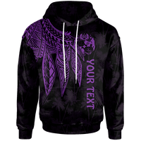 Tonga Custom Hoodie Polynesian Wings (Purple) Unisex Purple - Polynesian Pride