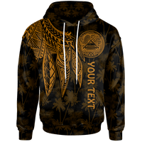 American Samoa Custom Hoodie Polynesian Wings (Golden) Unisex Golden - Polynesian Pride