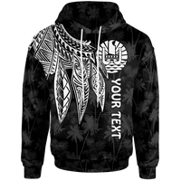 Tahiti Custom Hoodie Polynesian Wings (White) Unisex Blue - Polynesian Pride