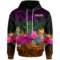 Palau Custom Hoodie Summer Hibiscus Unisex Reggae - Polynesian Pride