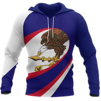 American Samoa All Over Hoodie Unique Style Unisex Blue - Polynesian Pride
